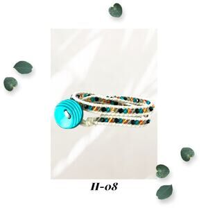 Blue Fire Opal Black Crystal Bracelet
